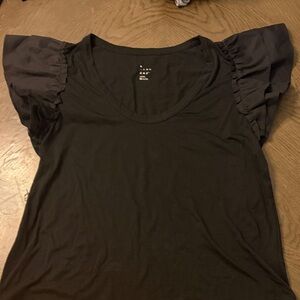 A New Day Black Ruffle Sleeve Blouse